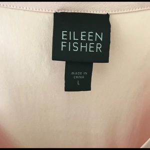 Eileen Fisher pink silk trapeze blouse.
